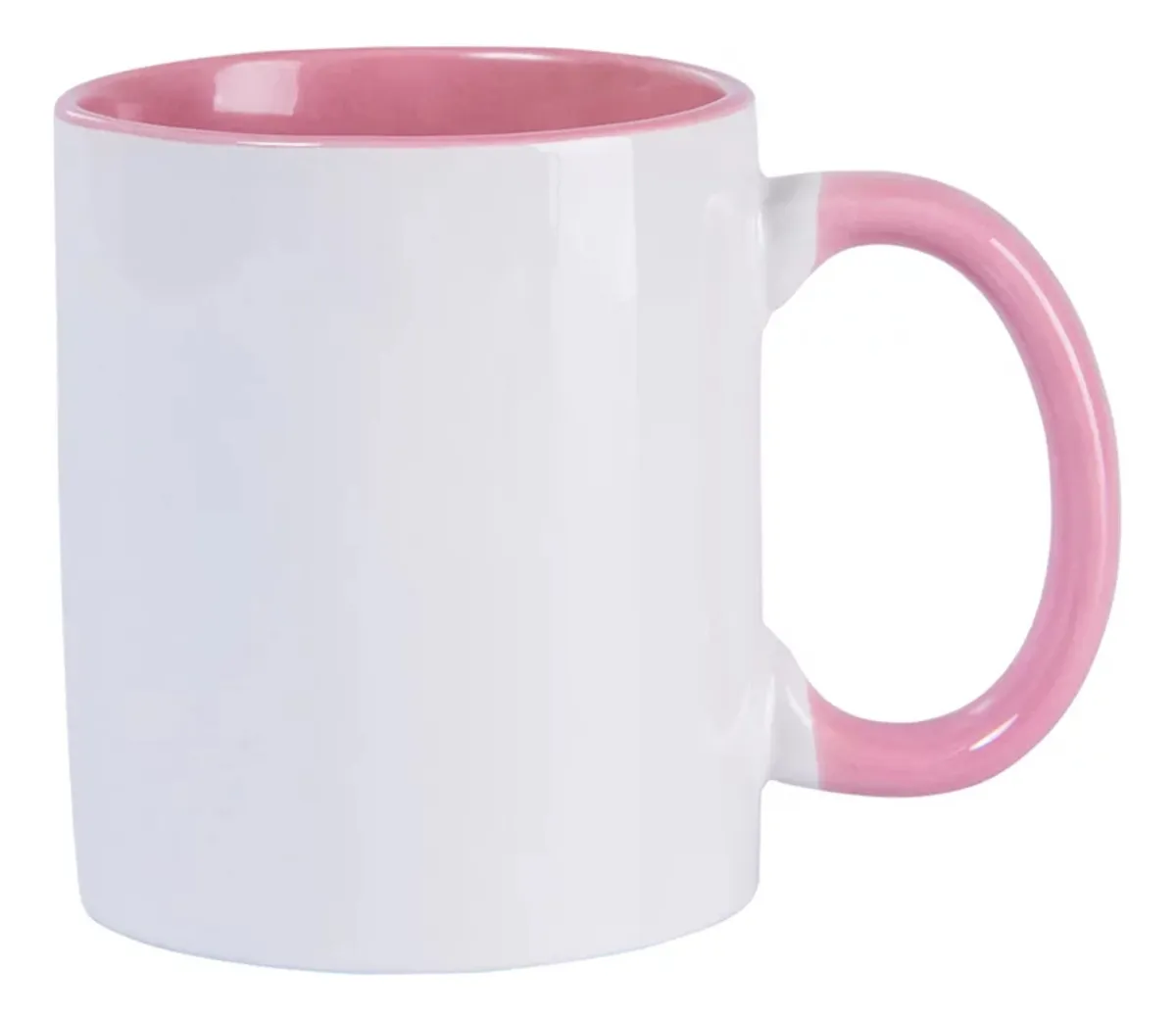 Caneca de Porcelana com Interior e Alça Colorida